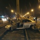 Курск. Иномарка вылетела на трамвайные пути и врезалась в столб, погиб пассажир
