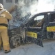 В Курске сгорело такси