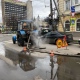В Курске на улице Можаевской прорвало трубу с горячей водой