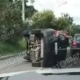 В Курске серьезная авария: перевернулись две машины