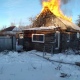 В Курской области сгорела баня
