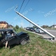 В Курске на улице Просторной автомобиль ВАЗ сбил бетонный столб