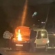 Возле автовокзала Курска загорелся автомобиль
