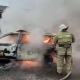 Пожарные в Курской области тушили автомобиль