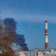 Над Курском поднимается столб черного дыма от сильного пожара