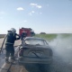 На трассе под Курском на ходу загорелся автомобиль