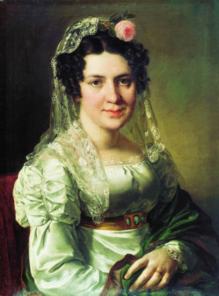 Портрет жены Щепкина Елены Дмитриевны работы художника Василия Тропинина