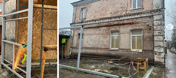 В центре Курска сносят незаконную пристройку к старинному зданию В центре Курска сносят незаконную пристройку к старинному зданию